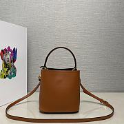 Prada Panier Saffiano Leather Bag Brown 15x16x9.5cm - 2