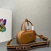 Prada Pattern Hand Bag Brown 24x12x8.5cm - 3