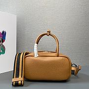 Prada Pattern Hand Bag Brown 24x12x8.5cm - 2