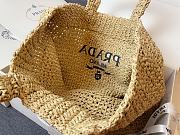 Prada Raffia Logo Tote Beige Bag Camel 40x15x34cm - 6