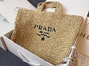 Prada Raffia Logo Tote Beige Bag Camel 40x15x34cm - 5