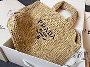 Prada Raffia Logo Tote Beige Bag Camel 40x15x34cm - 2