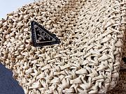 Prada Raffia Logo Tote Beige Bag Camel 40x15x34cm - 3