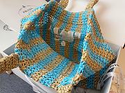 Prada Raffia Logo Tote Blue Bag Camel 40x15x34cm - 6