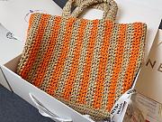 Prada Raffia Logo Tote Orange Bag Camel 40x15x34cm - 3