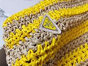 Prada Raffia Logo Tote Yellow Bag Camel 40x15x34cm - 5