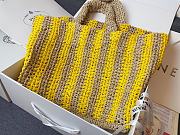 Prada Raffia Logo Tote Yellow Bag Camel 40x15x34cm - 2