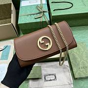Gucci Blondie Continental Chain Brown Size 21x10.5CM - 5