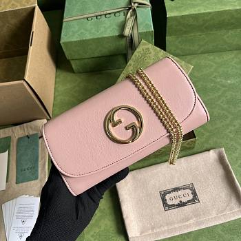 Gucci Blondie Continental Chain Pink Size 21x10.5CM