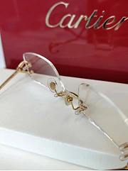 Cartier CT0281 Rectangular Rimless Glasses Gold - 3