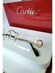 Cartier CT0281 Rectangular Rimless Glasses Gold - 2