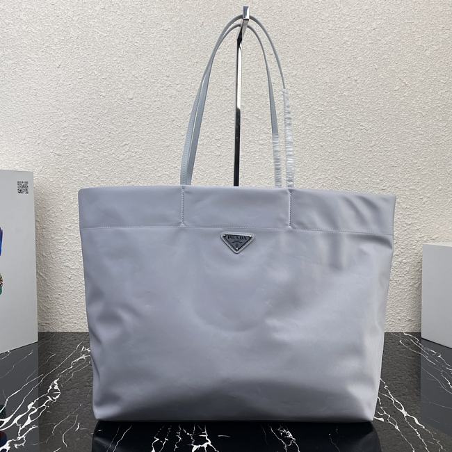 Prada Tessuto Tote Bag Grey Cloth Nylon 40×34×16cm - 1