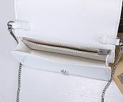 Prada Triangle Logo Chain Shoulder White Bag 19x10x3cm - 6