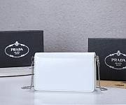 Prada Triangle Logo Chain Shoulder White Bag 19x10x3cm - 3
