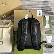 Gucci Embossed Backpack Black Size 27x37x13cm - 5