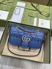 Gucci Calfskin Matelasse Aria Clear Blue 22x13x6CM - 4