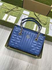 Gucci Mamont GG Tote Bag In Blue 26x19x11CM - 6