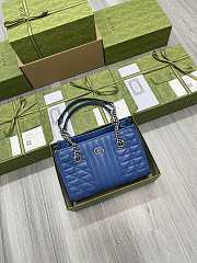 Gucci Mamont GG Tote Bag In Blue 26x19x11CM - 5