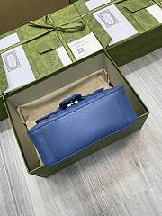 Gucci Marmont Top Handle Bag In Blue 21x15x8CM - 5