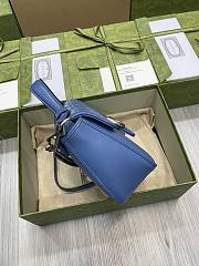 Gucci Marmont Top Handle Bag In Blue 21x15x8CM - 2