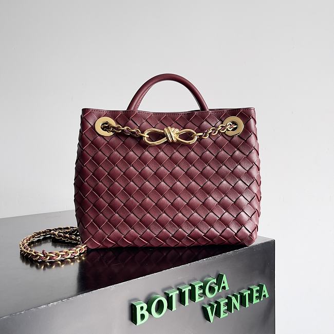 Bottega Veneta Andiamo Bag Plum Size 25x22x10cm - 1
