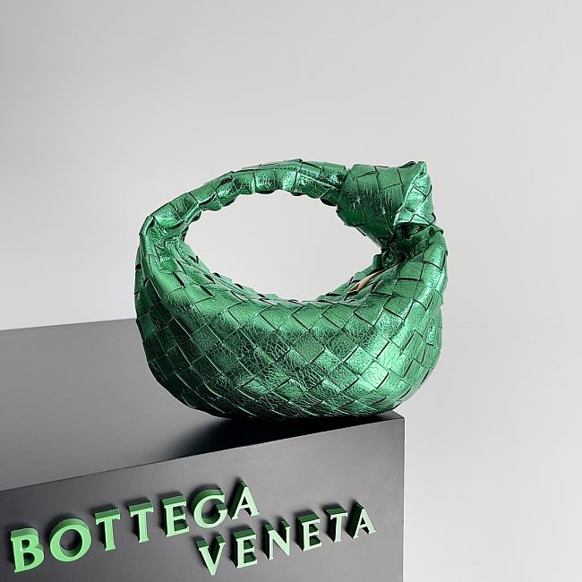 Bottega Veneta Jodie Rough Leather Green Size 23x15x5cm - 1