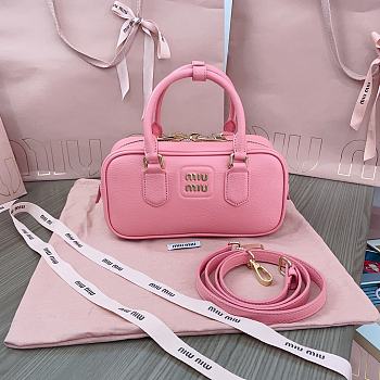 Miu Miu Arcadie Leather Bag Gold Pink 22x10x7cm