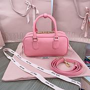 Miu Miu Arcadie Leather Bag Gold Pink 22x10x7cm - 4