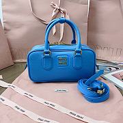 Miu Miu Arcadie Leather Bag Gold Blue 22x10x7cm - 1