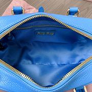 Miu Miu Arcadie Leather Bag Gold Blue 22x10x7cm - 6