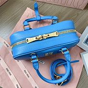 Miu Miu Arcadie Leather Bag Gold Blue 22x10x7cm - 5