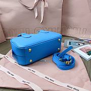 Miu Miu Arcadie Leather Bag Gold Blue 22x10x7cm - 2