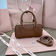 Miu Miu Arcadie Leather Bag Brown 22x10x7cm - 4