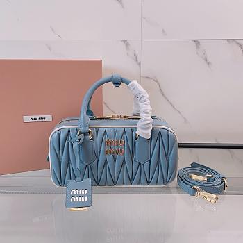 Miu Miu Blue Matelassé Leather Arcadie Size 22x10x7cm