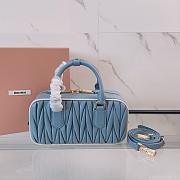 Miu Miu Blue Matelassé Leather Arcadie Size 22x10x7cm - 3