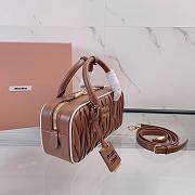 Miu Miu Brown Matelassé Leather Arcadie Size 22x10x7cm - 3
