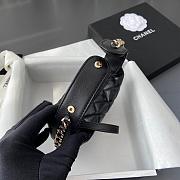 Chanel 23C Mini Hoop Loop Hobo Black 16x16x5.5cm - 4