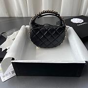 Chanel 23C Mini Hoop Loop Hobo Black 16x16x5.5cm - 2