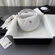 Chanel 23C Mini Hoop Loop Hobo White 16x16x5.5cm - 6