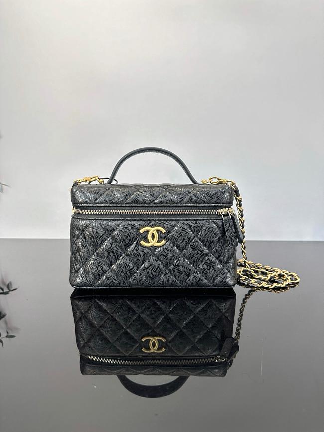Chanel 25C Long Vanity Caviar Black Bag 17x19x5cm - 1