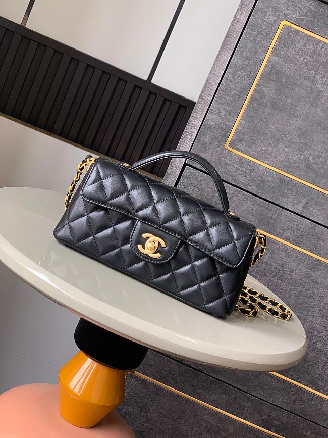 Chanel 25P Kelly Black Bag Size 19x6x12cm - 1