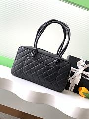 Chanel All Black Quilted Leather Cambon 27x10x15cm - 2