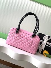 Chanel Pink Quilted Leather Cambon 27x10x15cm - 4