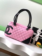 Chanel Pink Quilted Leather Cambon 27x10x15cm - 3