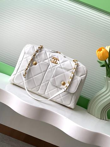 Chanel Bolsa De Mano Dama White 33x21x15cm