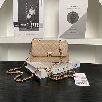 Chanel Flap Bag Metalic Beige Size 20×11×5cm