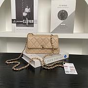 Chanel Flap Bag Metalic Beige Size 20×11×5cm - 3
