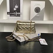 Chanel Flap Bag Metalic Gold Size 20×11×5cm - 5