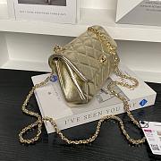Chanel Flap Bag Metalic Gold Size 20×11×5cm - 2
