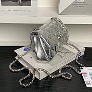 Chanel Flap Bag Metalic Silver Size 20×11×5cm - 5